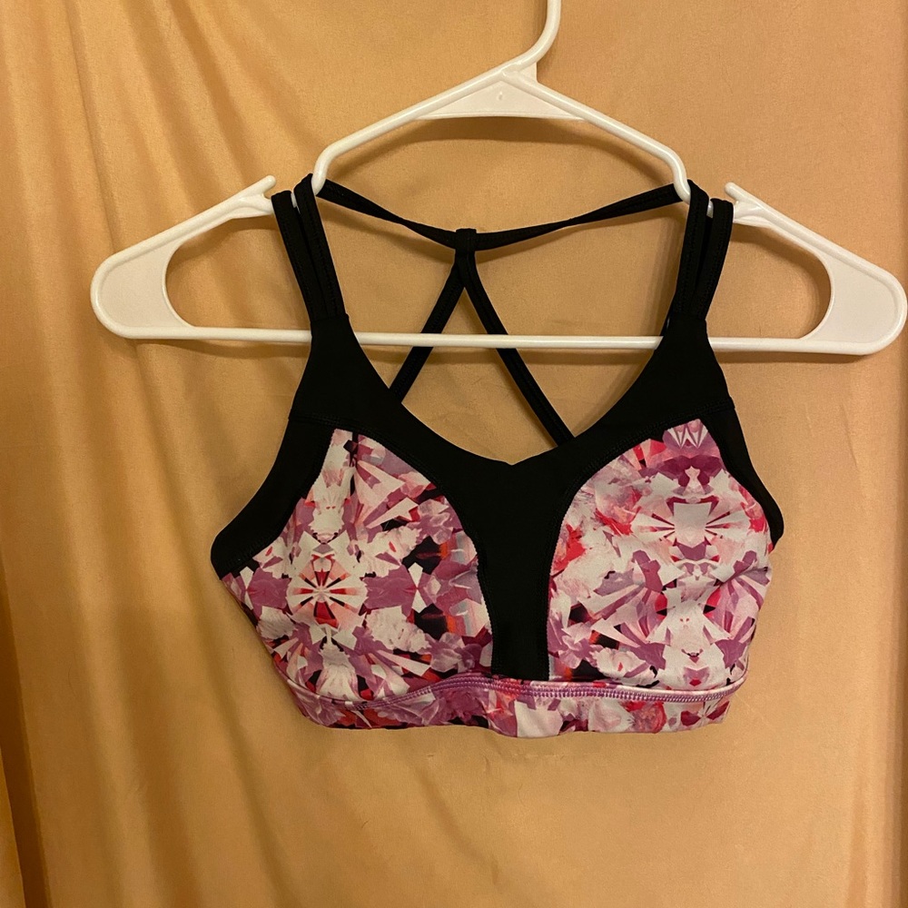 FLORAL OPEN BACK SPORTS BRA